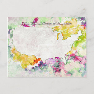 USA Watercolor Postcard
