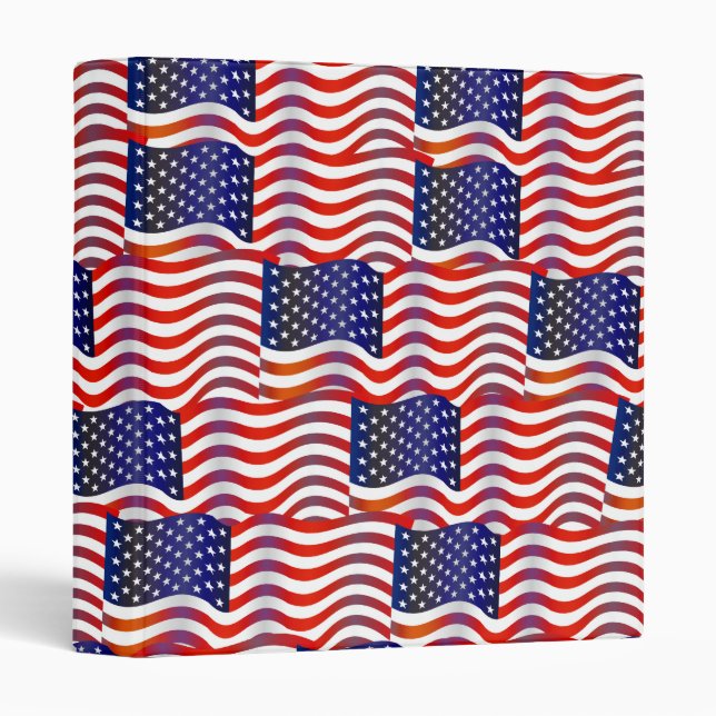 Usa Wavy Flag Wallpaper Binder (Front/Spine)