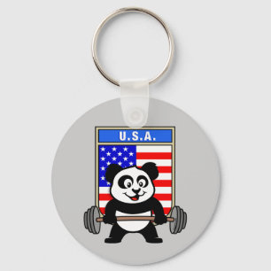USA Weightlifting Panda Keychain