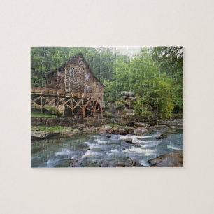 USA, West Virginia, Babcock SP. Rustic Glade Jigsaw Puzzle