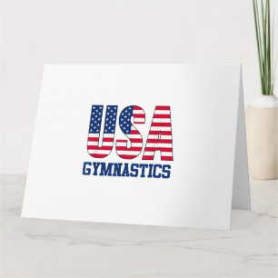 USA with American Flag Gymnastics Sports Card