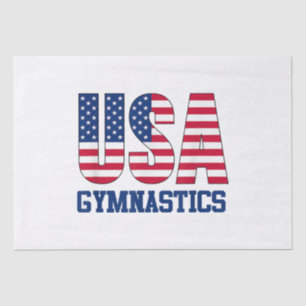 USA with American Flag Gymnastics Sports Tissue Paper
