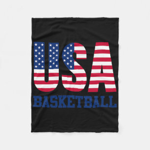 Usa With American Flag Sketll Sports Women Kids Me Fleece Blanket