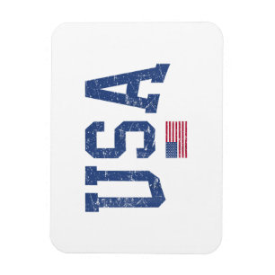 USA Women Men Kids Patriotic American Flag Distres Magnet
