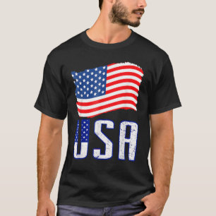 Usa Women Men Kids Patriotic American Flag July 4 T-Shirt