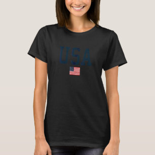 Usa  Women Men Patriotic American Flag 4th Of July T-Shirt