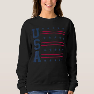 Usa  Women Men Patriotic American White 4th Of Jul Sweatshirt