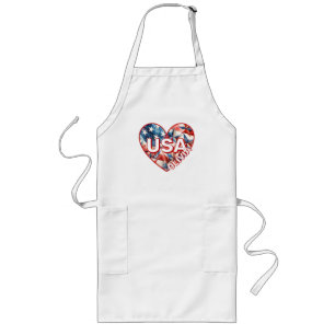 USA Womens Add Name Long Apron
