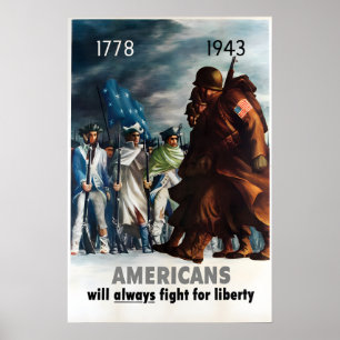 USA WWII Propaganda Poster Americans will always