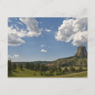 USA, Wyoming, Clouds over Devil's Tower Postcard