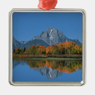 USA, Wyoming, Grand Tetons National Park in 4 Metal Ornament