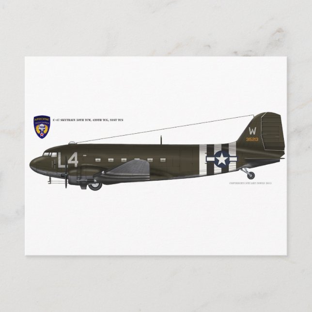 USAAF C-47 Skytrain Postcard (Front)