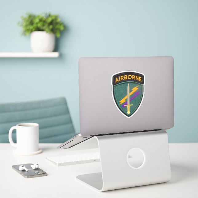 USACAPOC(A) Army Civil Affairs Contour Sticker (Laptop On Desk)