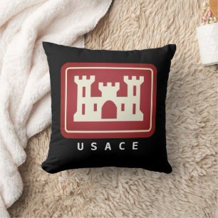 USACE Logo & Custom Text Throw Pillow