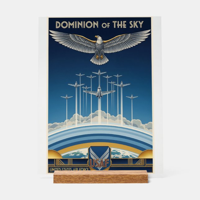 USAF Art Deco Acrylic Sign (Front)