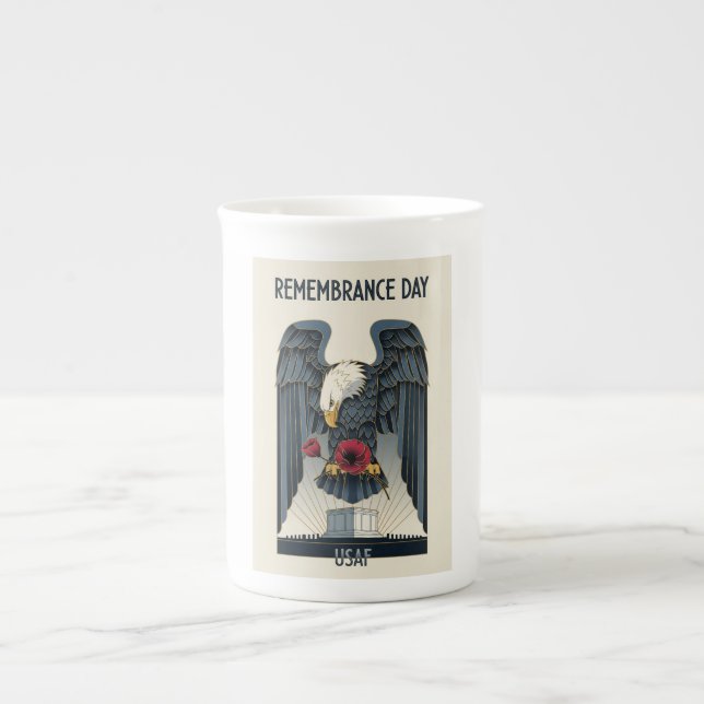 USAF Art Deco Remembrance Day Edition Bone China Mug (Front)