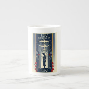 USAF Art Deco Remembrance Day Edition Bone China Mug