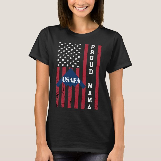 Usafa Merch Proud Air Force Mom Wife Mama Momma T-Shirt (Front)