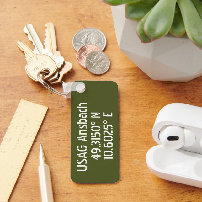 USAG Ansbach Latitude Longitude  Keychain (Desk)