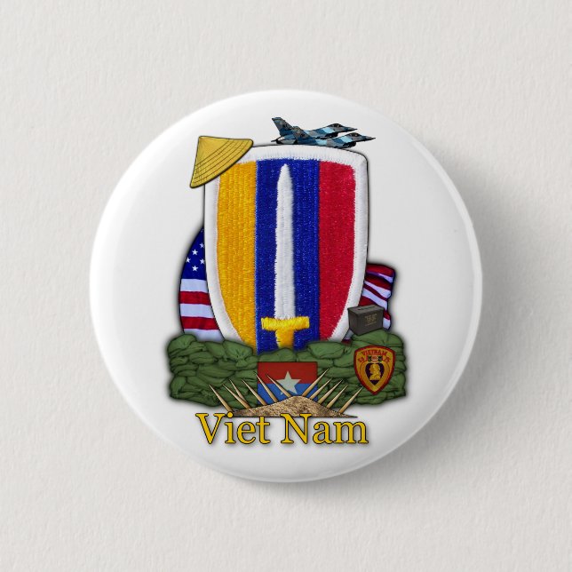 usarv veterans vietnam war patch Button (Front)