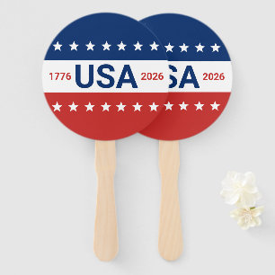 USA's 250th Anniversary 1776 2026 Red White Blue Hand Fan