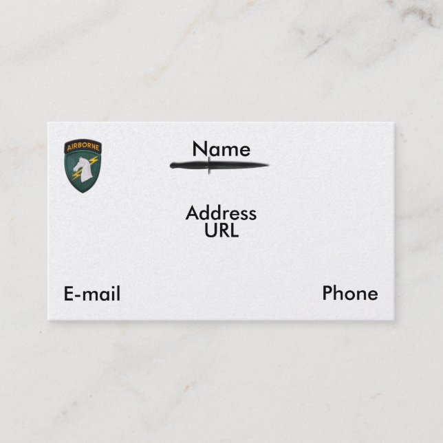 USASOC 1st special ops SOCOM veterans vets patch Business Card (Front)