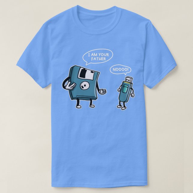 USB Diskette Funny Information Technology Computer T-Shirt (Design Front)