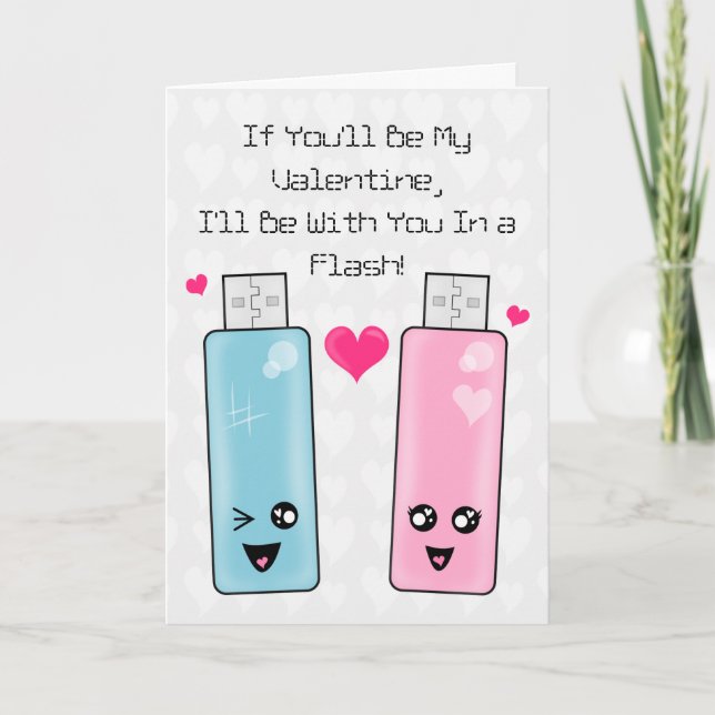 USB Flash Drive Love Holiday Card (Front)