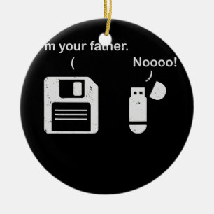 USB Floppy Disc I Am Your Father Funny Nerd Ceramic Ornament