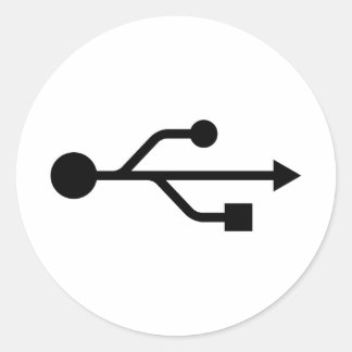 USB Logo Classic Round Sticker
