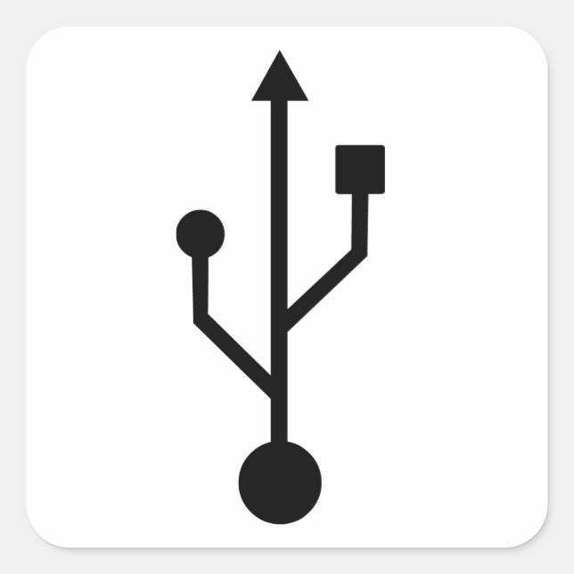 USB Symbol Square Sticker (Front)