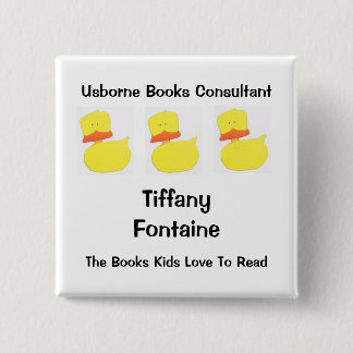 usborne books duck name tag 2 inch square button