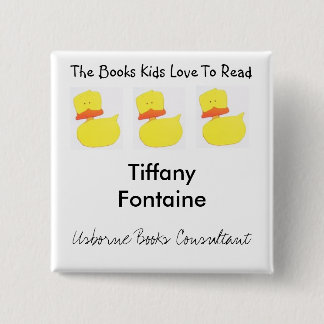 Usborne Books duck name tag 2 Inch Square Button