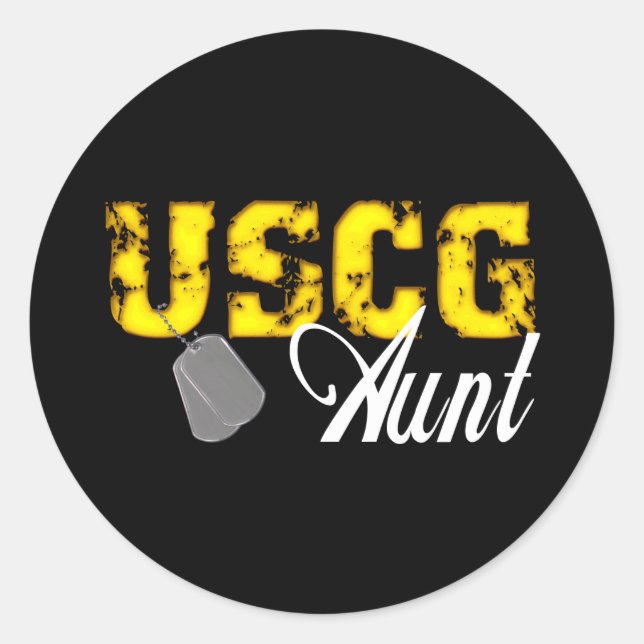 uscg99auntblk classic round sticker (Front)