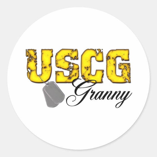 uscg99granny classic round sticker (Front)
