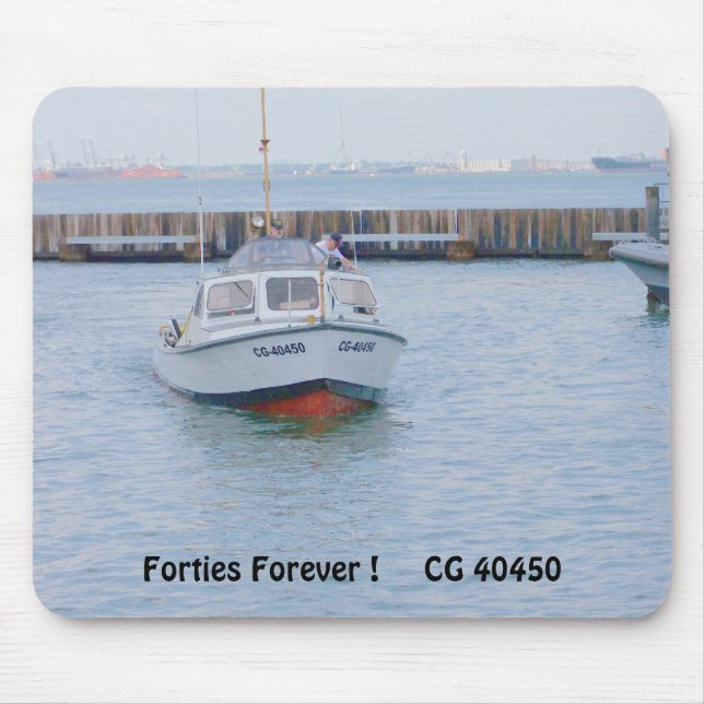 USCG 40 Foot Utility Boat Large # 40450 Front View Mouse Pad (Front)