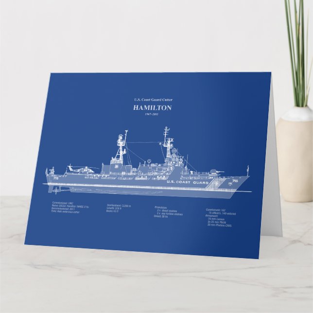 USCG Cutter Hamilton whec-715 - ABD Thank You Card (Front)