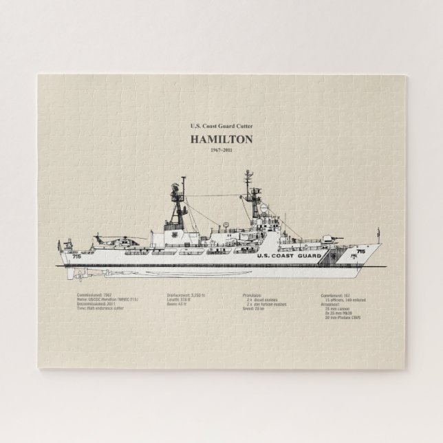 USCG Cutter Hamilton whec-715 - SBD Jigsaw Puzzle (Horizontal)