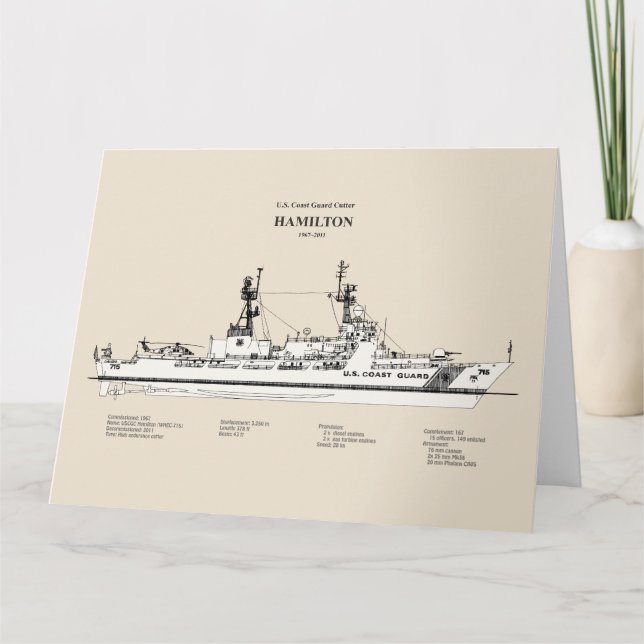 USCG Cutter Hamilton whec-715 - SBD Thank You Card (Front)
