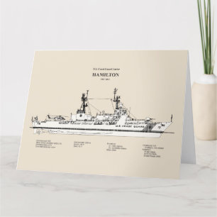 USCG Cutter Hamilton whec-715 - SBD Thank You Card