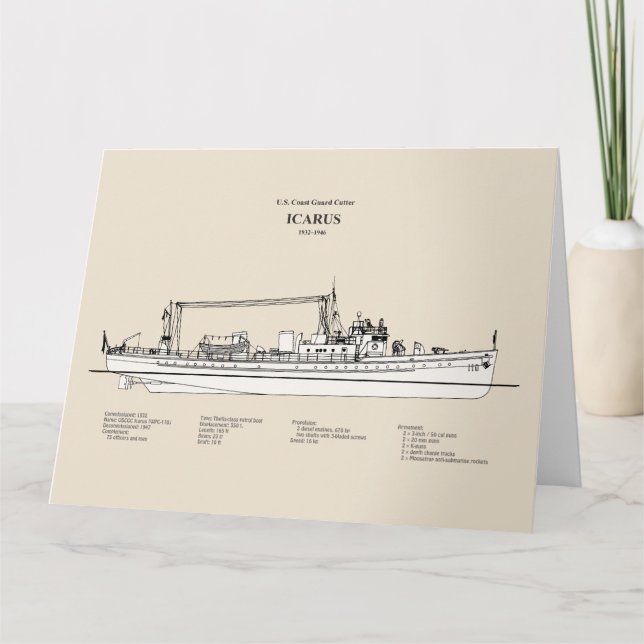 USCG Cutter Icarus wpc-110 - SBD Thank You Card (Front)