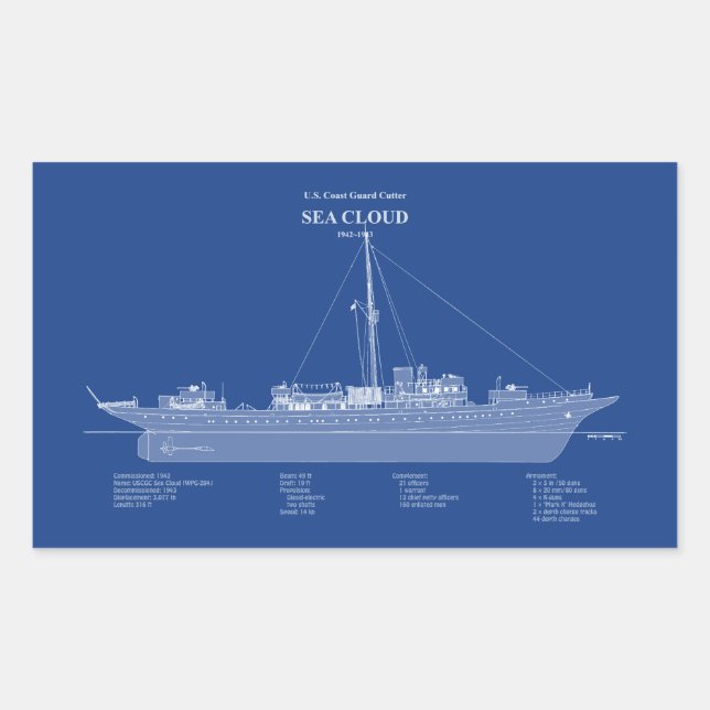 USCG Cutter Sea Cloud wpg-284 – ABD Sticker (Front)
