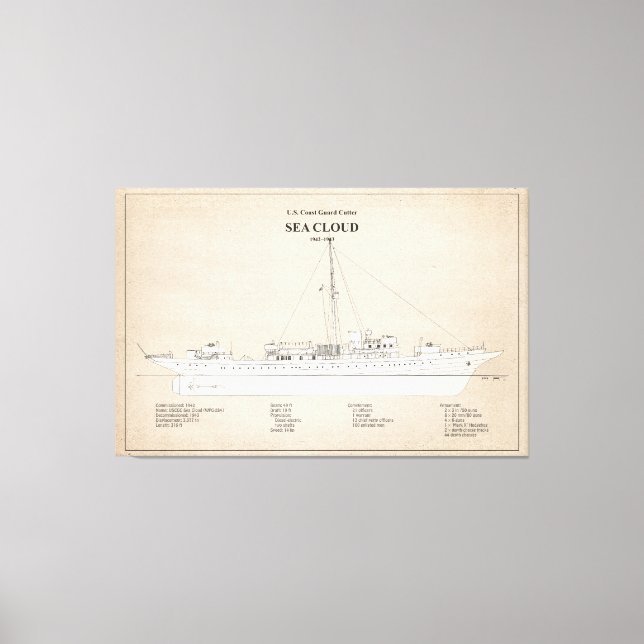 USCG Cutter Sea Cloud wpg-284 - SBD Canvas Print (Front)