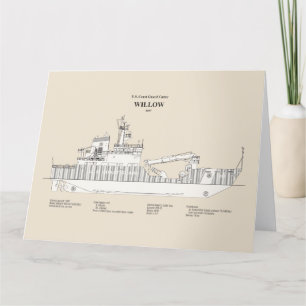 USCG Cutter Willow wlb-202 - SBD Thank You Card