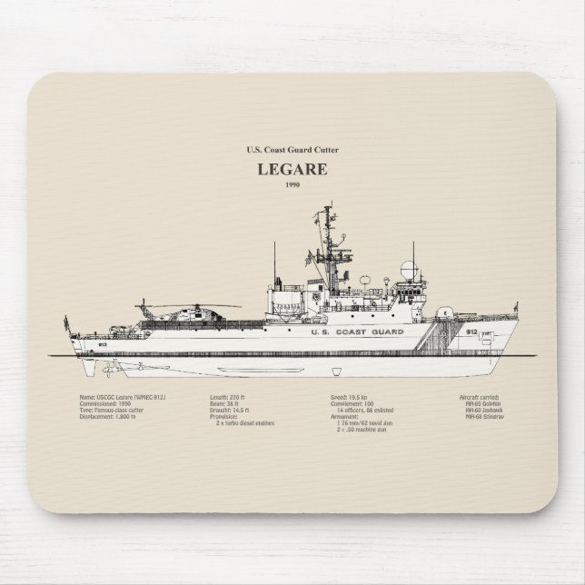 USCG Legare wmec-912 - SBD Mouse Pad (Front)