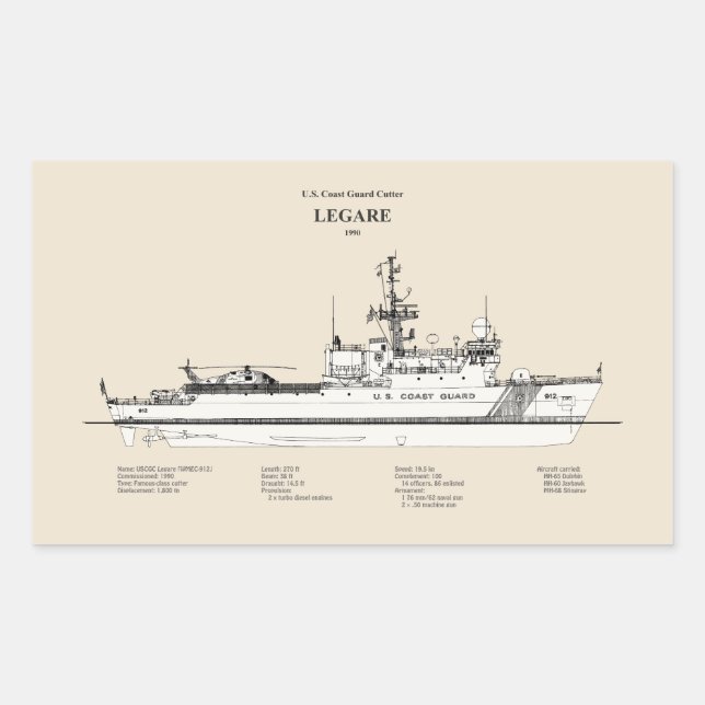 USCG Legare wmec-912 - SBD Sticker (Front)