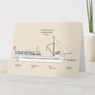 USCG Lighthouse Tender Amaranth - SBD Thank You Card