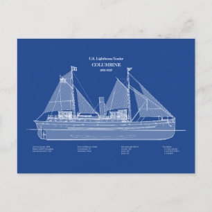USCG Lighthouse Tender Columbine – ABD Postcard