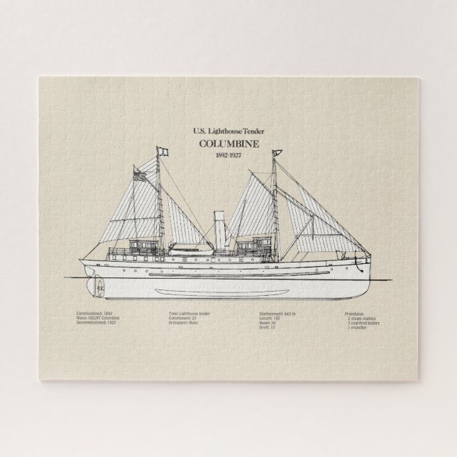 USCG Lighthouse Tender Columbine - SBD Jigsaw Puzzle (Horizontal)