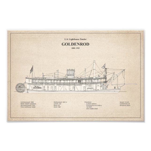 USCG Lighthouse Tender Goldenrod - SBD Photo Print (Front)